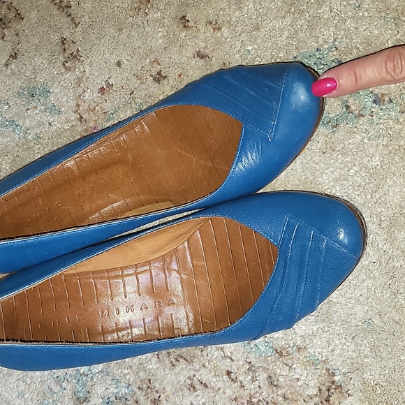 Chic Mihara Leather Teal Heels - Picture 13 of 15